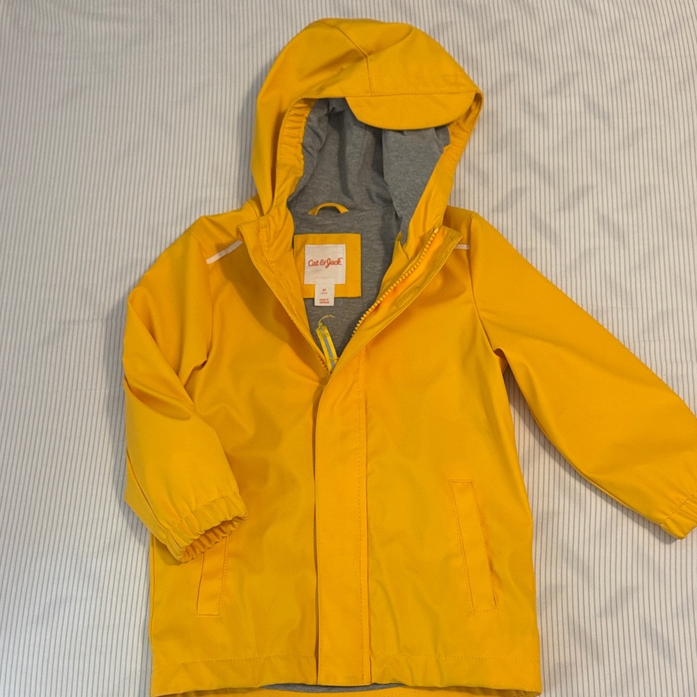 Cat & Jack Bright Yellow Kids Raincoat